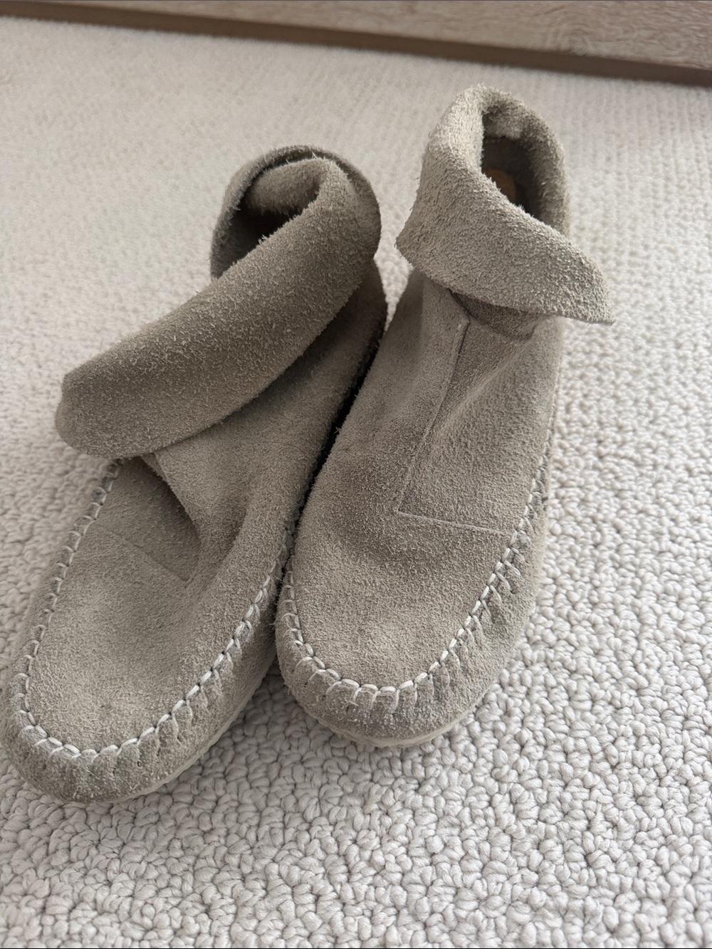 Rag & Bone Suede Moccasin Booties in Taupe - Picture 2 of 8